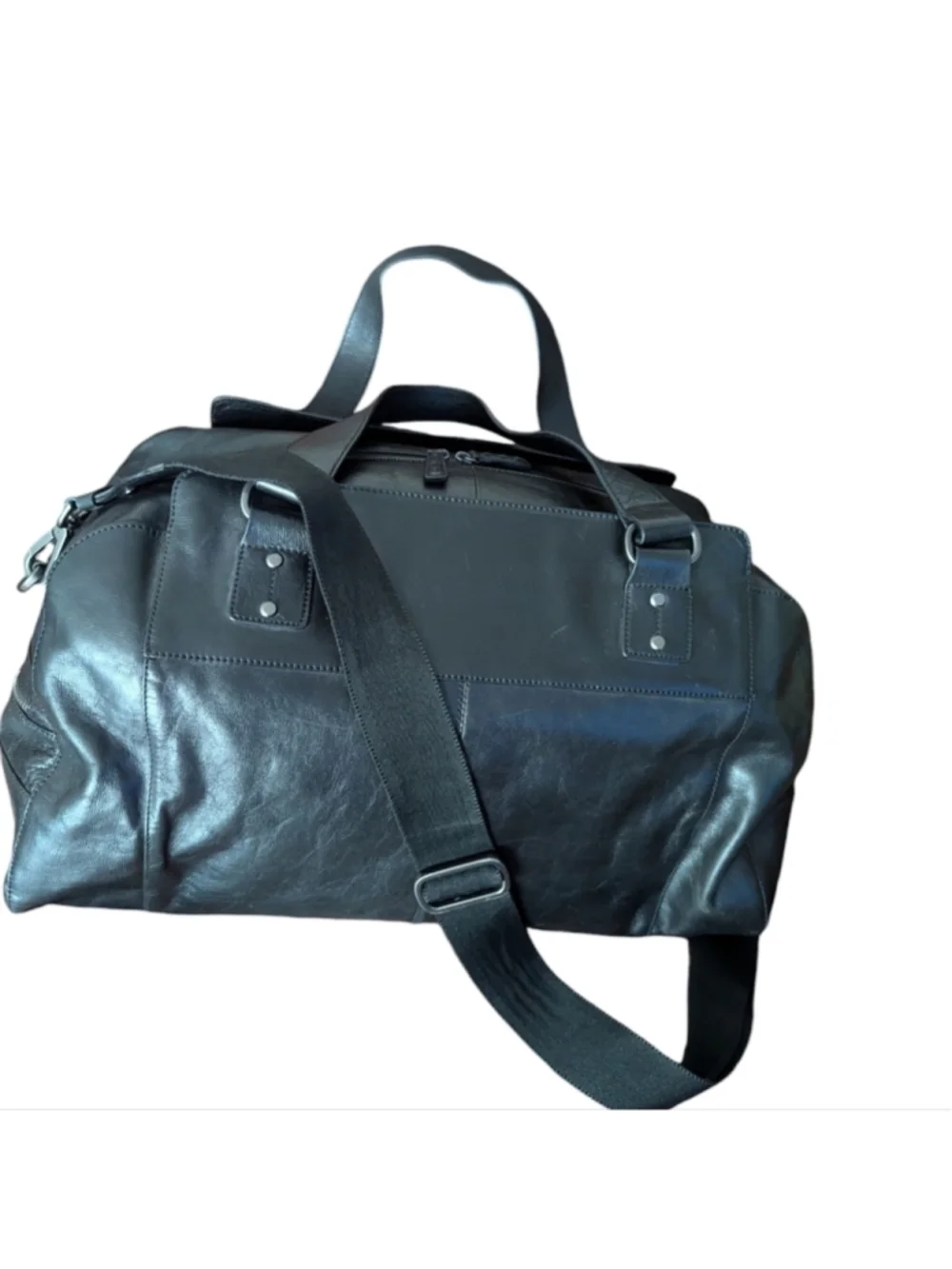 2×HP. Fossil Brand Leather Duffle Bag